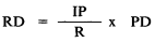 Formula - RD equals (IP divided by R) multiplied by PD